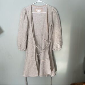 Anthropologie Diana Knit Gray Wrap Dress Knee Length Women’s Size Small Preowned